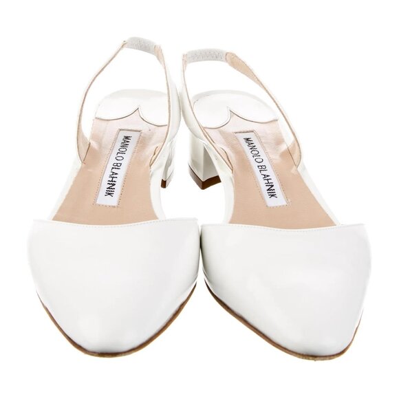 Manolo Blahnik Aspro Leather Slingbacks - Size 6 - Bridal Shoes - Picture 2 of 4
